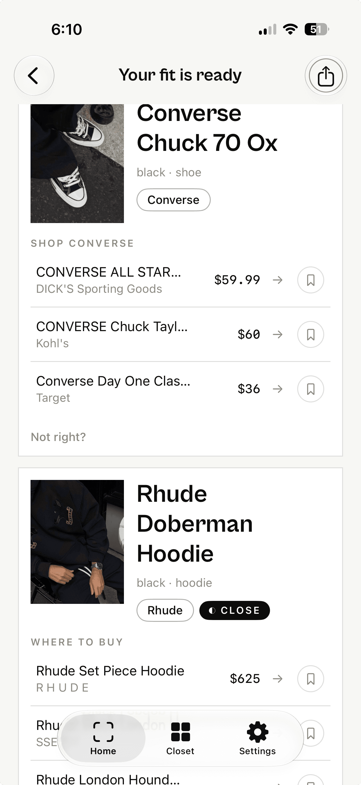 Garms app screen 3
