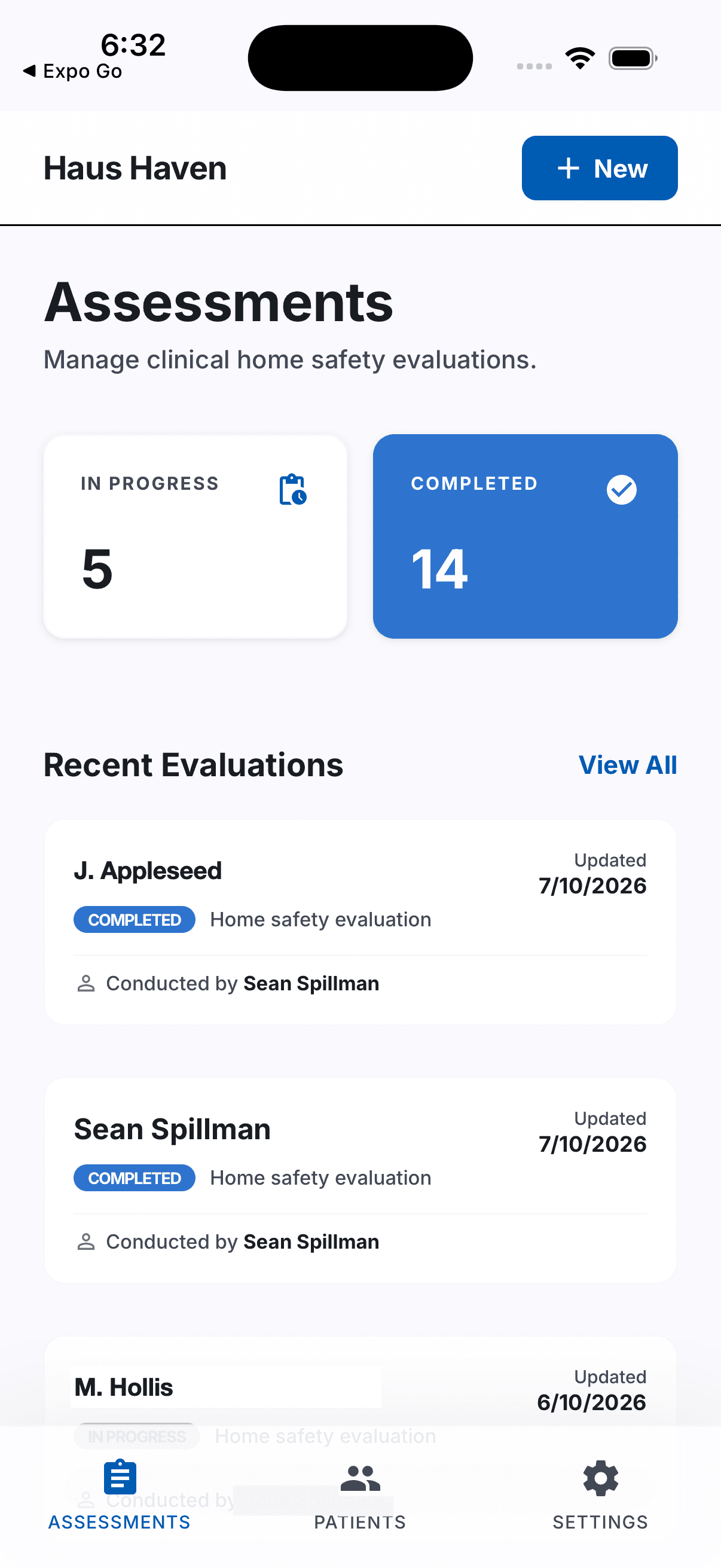 Haus Haven Collective app screen 1