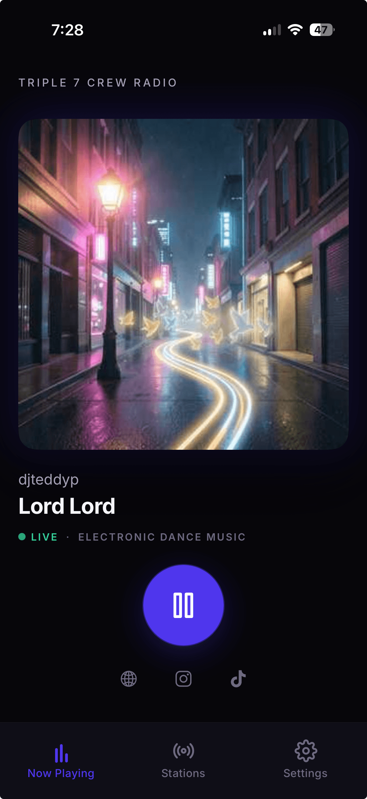 Triple 7 Crew Radio app screen 3